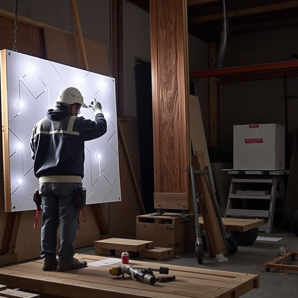 Mise aux normes du tableau en cours de pose (illustration)