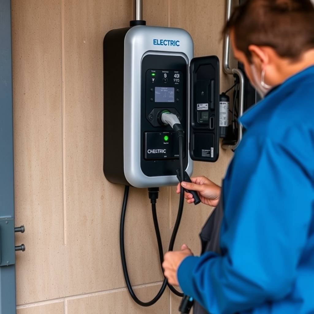 installation de borne de recharge à Obernai (illustration)